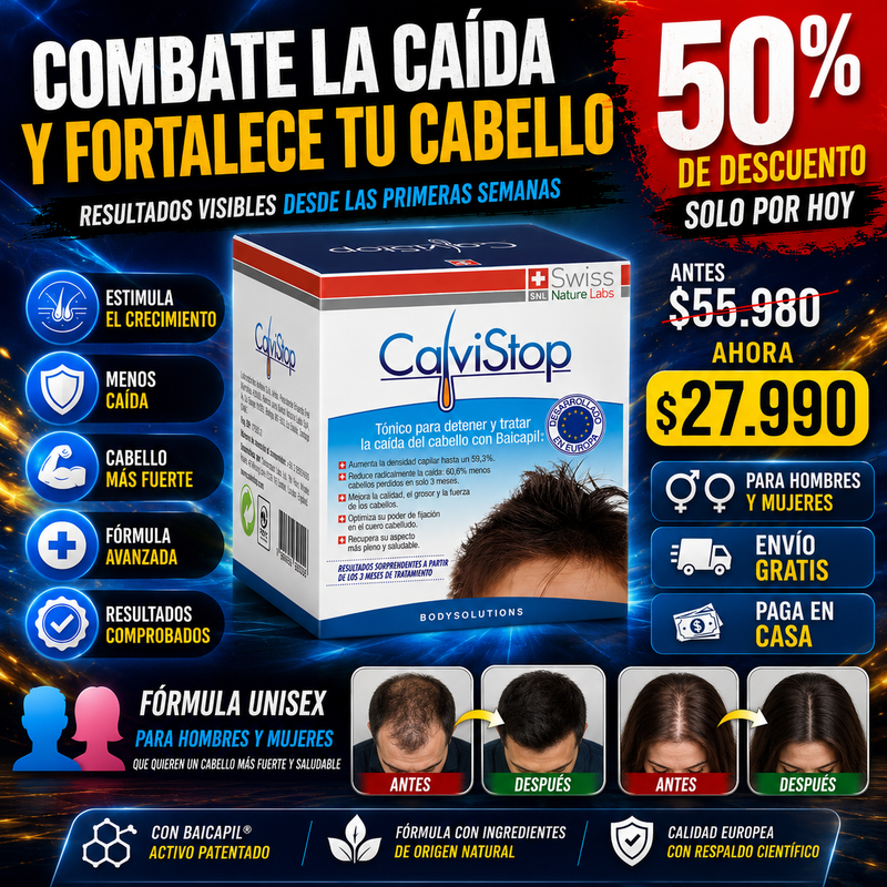 CalviStop™ – Estimula el crecimiento | Menos caída | Cabello más fuerte.