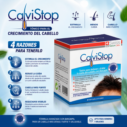 CalviStop™ – Estimula el crecimiento | Menos caída | Cabello más fuerte.