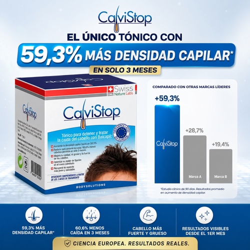 CalviStop™ – Estimula el crecimiento | Menos caída | Cabello más fuerte.