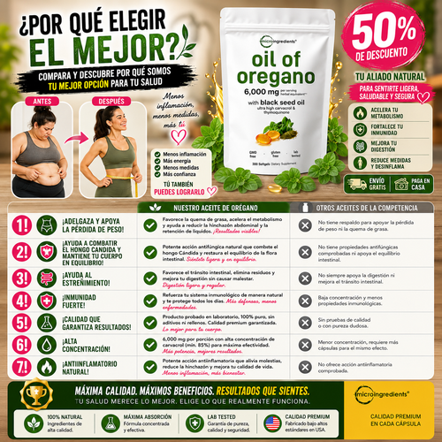 Oil Of Oregano™ – Anti-inflamatorio | Anti-cándida | Escudo Inmune Natural