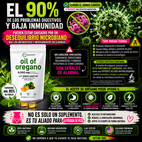 Oil Of Oregano™ – Anti-inflamatorio | Anti-cándida | Escudo Inmune Natural