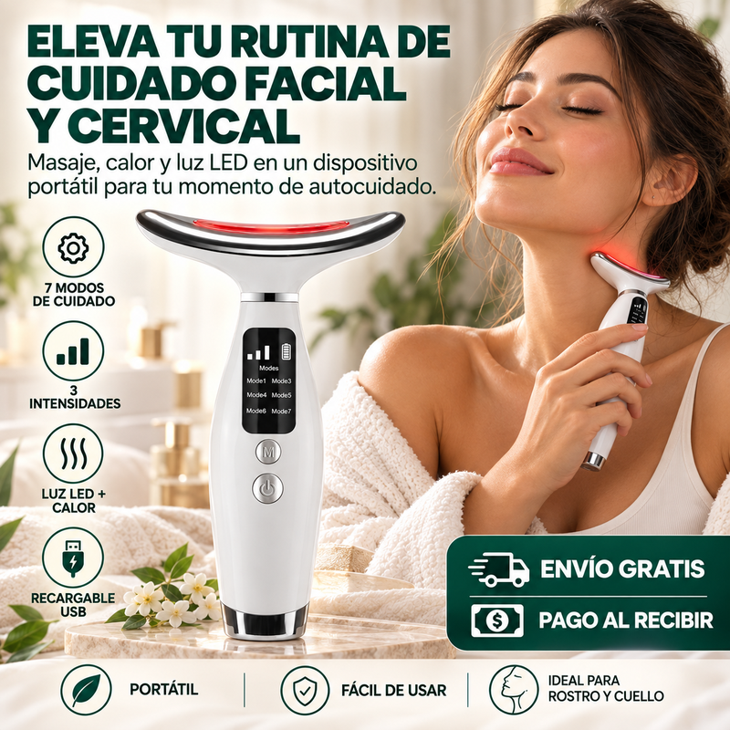 Neck Beauty Device™| Realza tu Belleza Facial | Cuida tu Papada 💖 | 💆‍♀️ Masaje facial | 🔥 Calor relajante